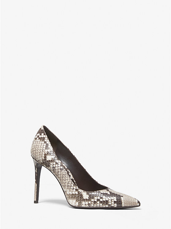 Michael Kors Gretel Python Embossed Leather Women Pumps NATURAL | USAKOP1746