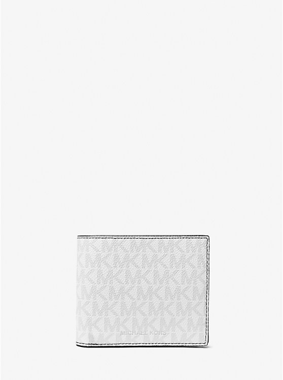 Michael Kors Greyson Logo Billfold With Coin Pocket Men Wallet BRIGHT WHT | USAVRH2157