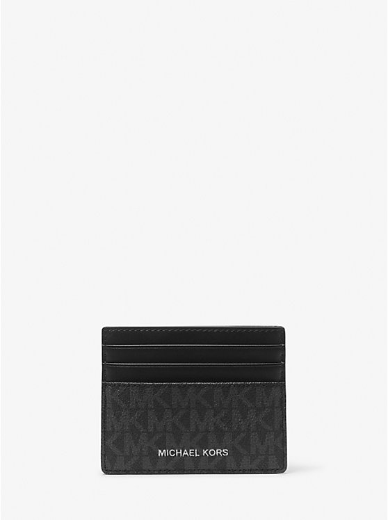 Michael Kors Greyson Logo Tall Men Card Holder BLACK | USACTI2149