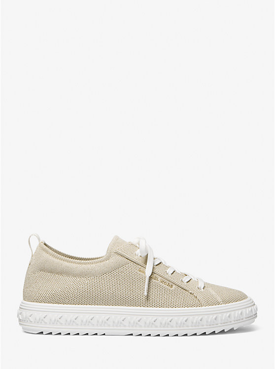 Michael Kors Grove Metallic Knit Women Sneakers PALE GOLD | USAJPO1988