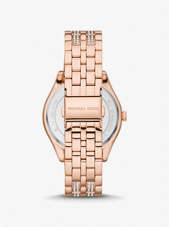 Michael Kors Harlowe Pavé Rose Gold-Tone Women Watch ROSE GOLD | USAMQU1581