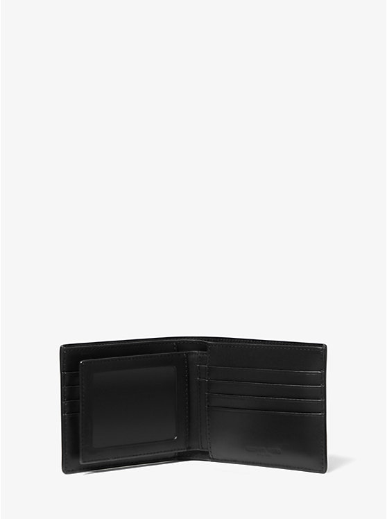 Michael Kors Harrison Logo Billfold With Passcase Men Wallet BLACK | USACTJ2158