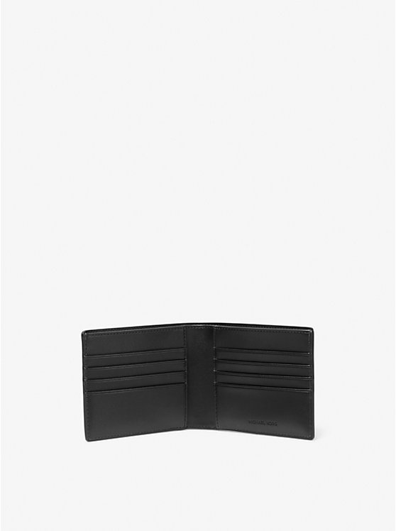 Michael Kors Harrison Logo Billfold With Passcase Men Wallet BLACK | USACTJ2158