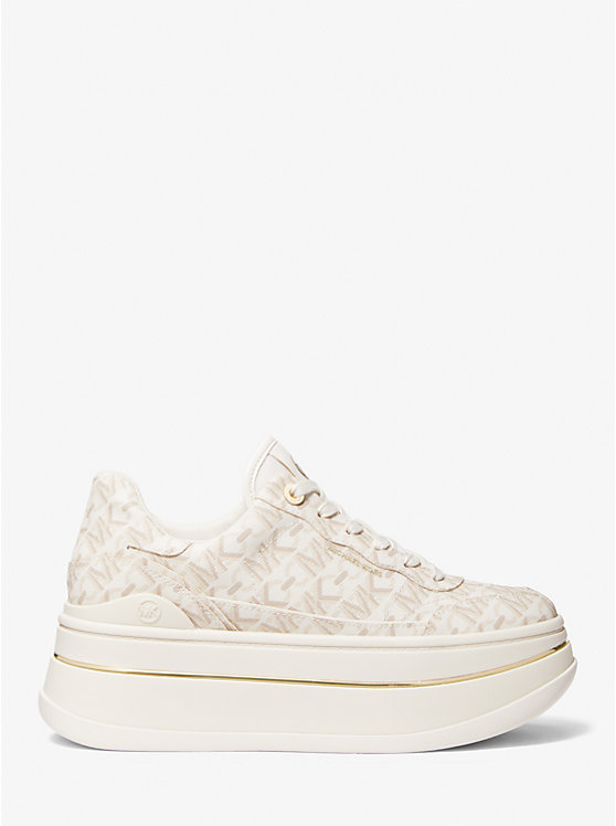 Michael Kors Hayes Empire Signature Logo Platform Women Sneakers VANILLA | USALIA1990