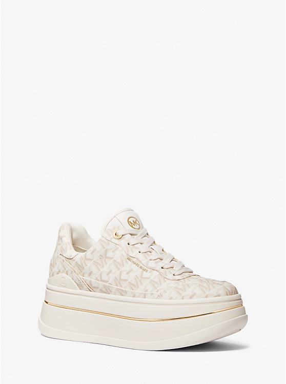 Michael Kors Hayes Empire Signature Logo Platform Women Sneakers VANILLA | USALIA1990