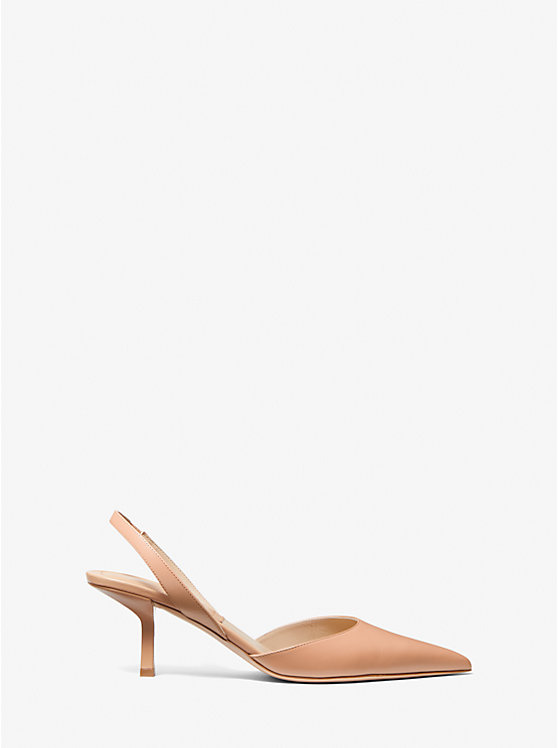 Michael Kors Holly Leather Pump Women Sandals SUNTAN | USAUZE1874