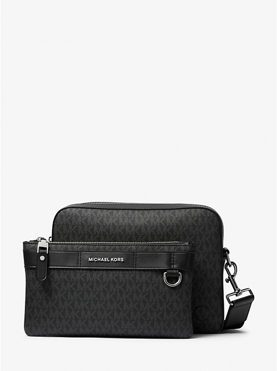 Michael Kors Hudson 2-in-1 Logo Men Crossbody Bag BLACK | USAZUX2108