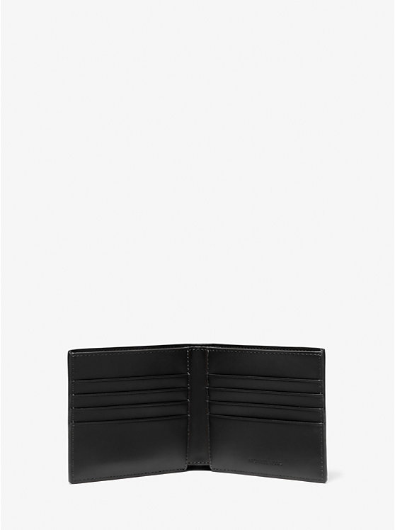 Michael Kors Hudson Crocodile Embossed Leather Billfold Men Wallet BLACK | USAZUL2160