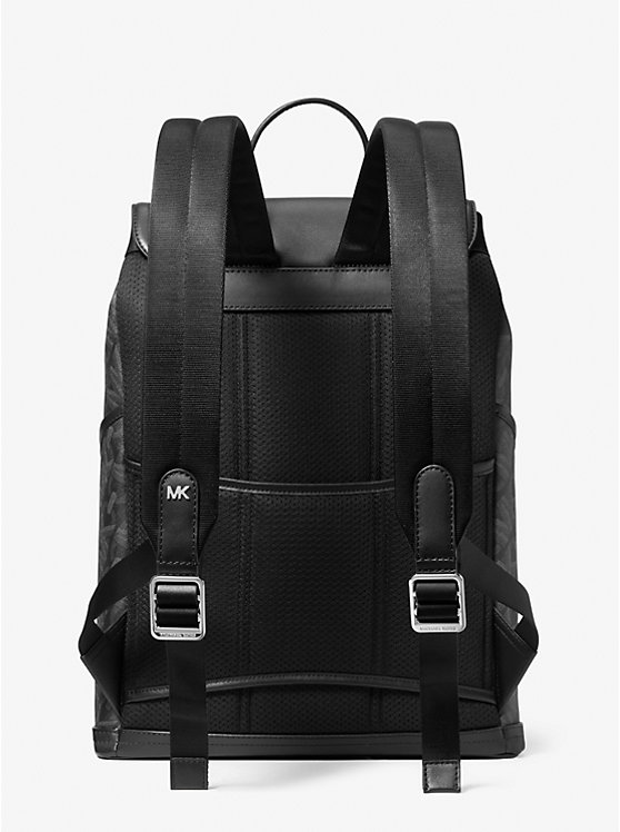 Michael Kors Hudson Empire Signature Logo Men Backpack BLACK | USAXYO2096