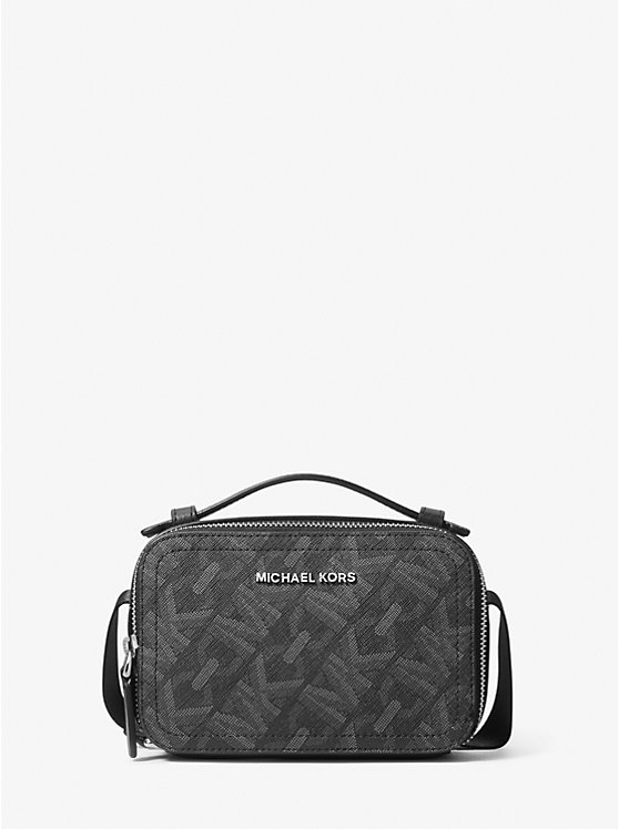 Michael Kors Hudson Empire Signature Logo Men Crossbody Bag BLACK | USAKOV2110