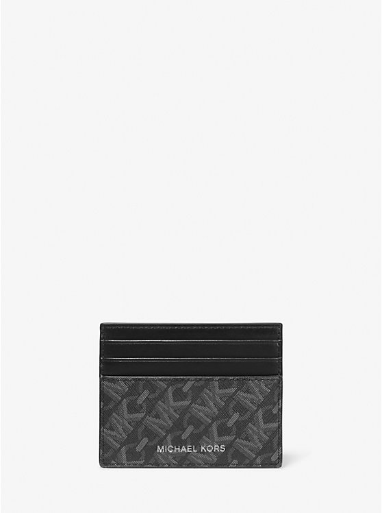 Michael Kors Hudson Empire Signature Logo Tall Men Card Holder BLACK | USAMQS2153