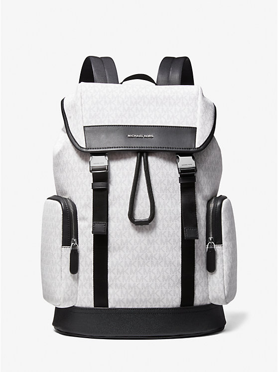 Michael Kors Hudson Logo Men Backpack BRIGHT WHT | USAVRA2098