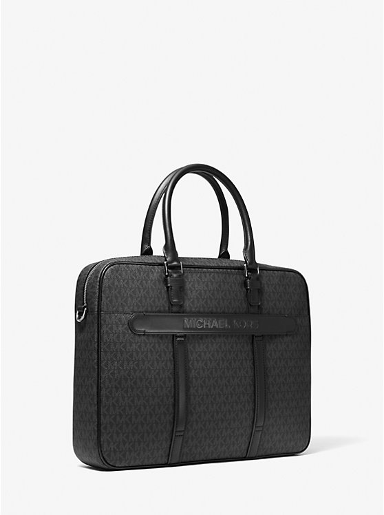 Michael Kors Hudson Logo Men Briefcase BLACK | USAQMF2128