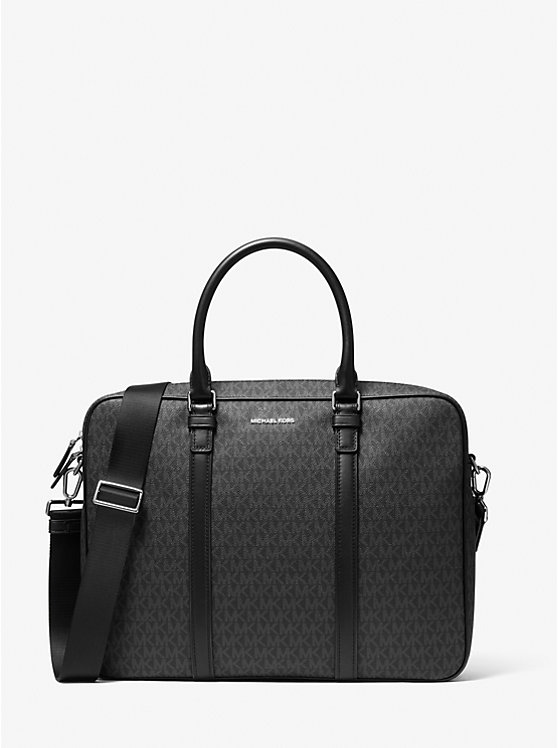 Michael Kors Hudson Logo Men Briefcase BLACK | USAQMF2128