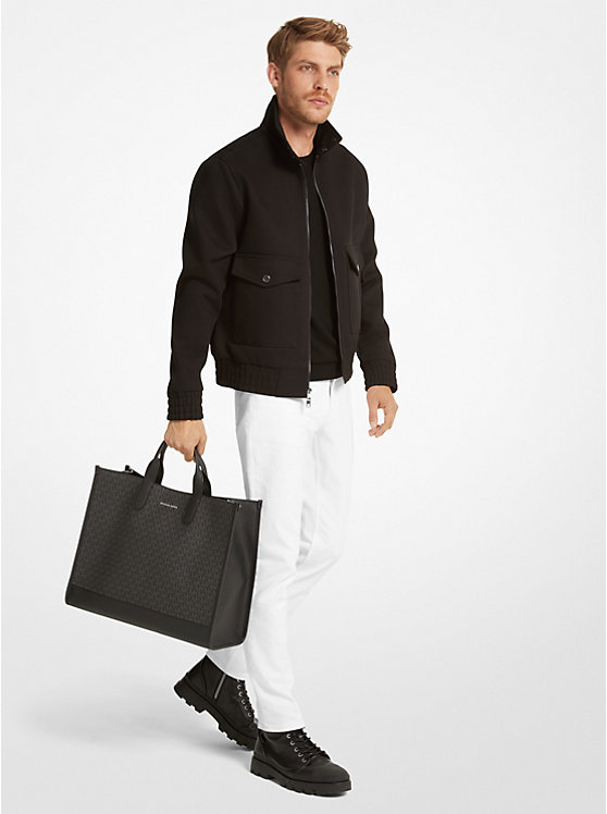 Michael Kors Hudson Logo Tote Men Luggage BLACK | USAAHB2138