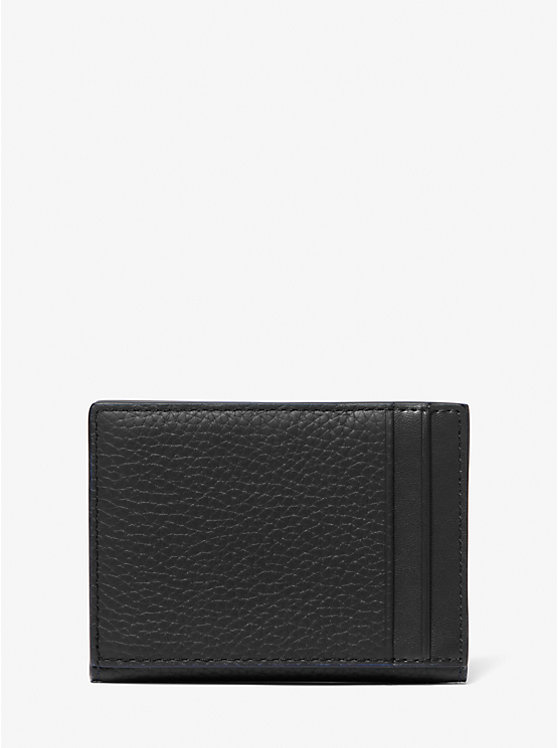 Michael Kors Hudson Pebbled Leather Bifold Men Wallet BLACK | USAHAV2164