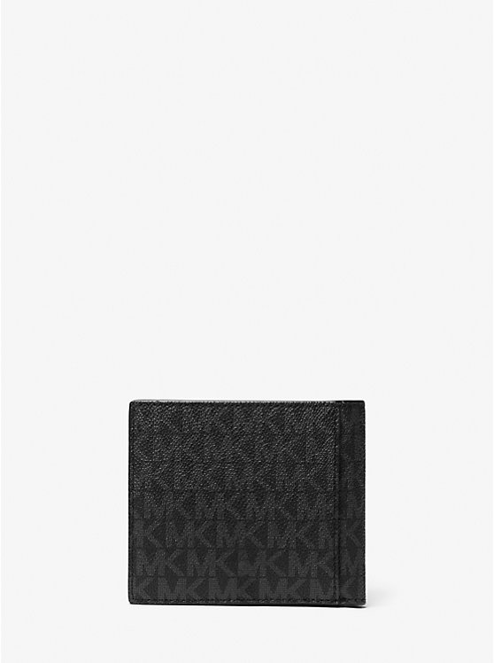 Michael Kors Hudson Signature Logo Billfold Men Wallet BLACK | USAOKE2171