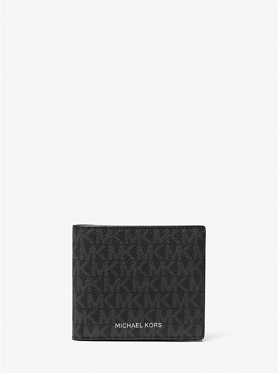 Michael Kors Hudson Signature Logo Billfold Men Wallet BLACK | USAOKE2171