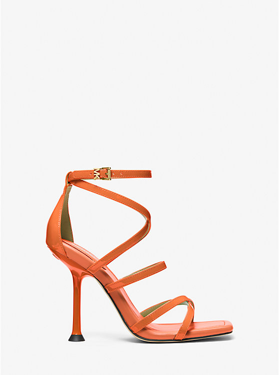 Michael Kors Imani Patent Leather Women Sandals APRICOT | USAOKT1876