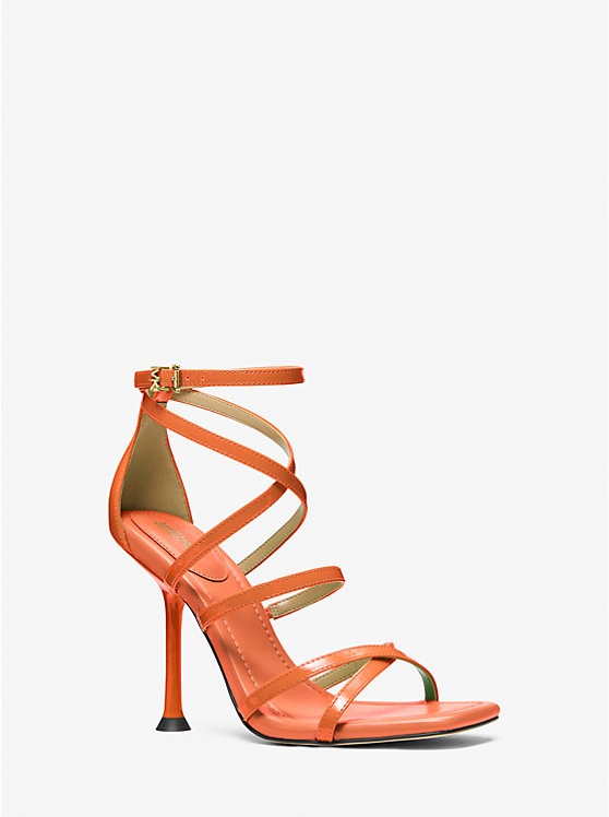 Michael Kors Imani Patent Leather Women Sandals APRICOT | USAOKT1876