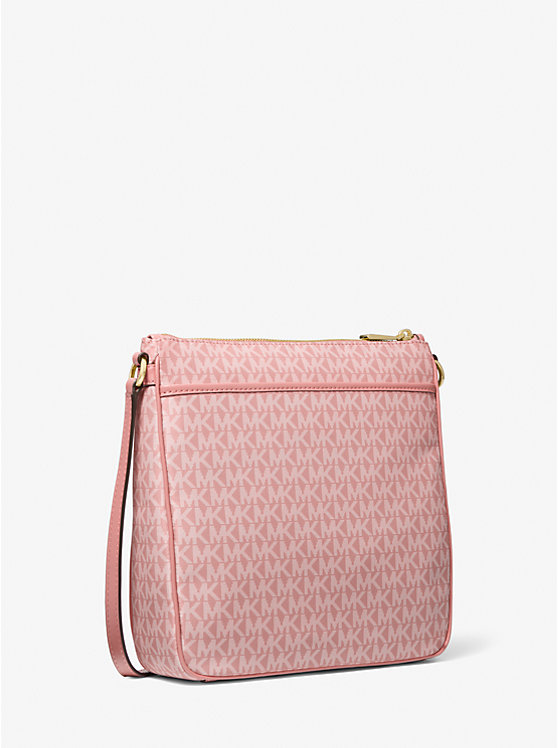 Michael Kors Jet Set Large Signature Logo Print Woven Women Crossbody Bag SUNSET ROSE | USATCR1092