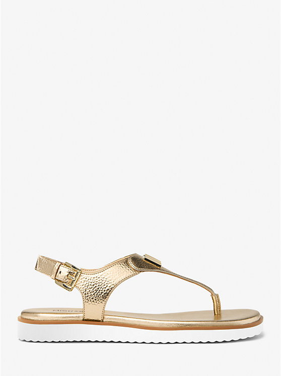 Michael Kors Jilly Metallic Women Sandals PALE GOLD | USAKOF1885