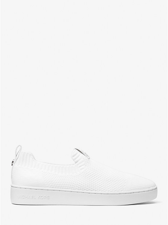 Michael Kors Juno Stretch Knit Slip-On Women Sneakers OPTIC WHITE | USAMQK1997