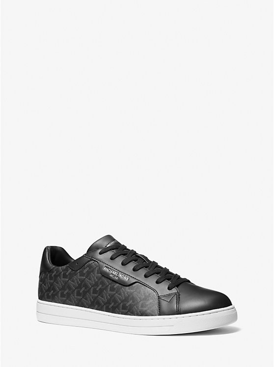 Michael Kors Keating Empire Signature Logo and Leather Men Sneakers BLACK COMBO | USAJPK2267