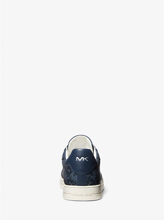 Michael Kors Keating Empire Signature Logo and Leather Men Sneakers NAVY | USAHAL2268