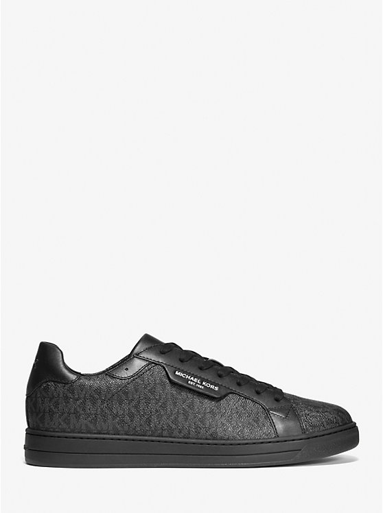 Michael Kors Keating Logo and Leather Men Sneakers BLACK | USAOKM2275