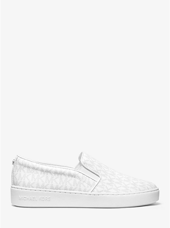 Michael Kors Keaton Logo Slip-On Women Sneakers BRIGHT WHT | USAMQL1998