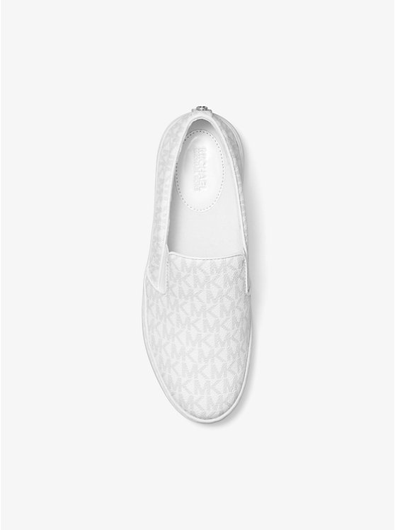 Michael Kors Keaton Logo Slip-On Women Sneakers BRIGHT WHT | USAMQL1998