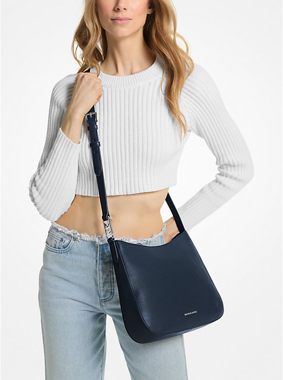 Michael Kors Kensington Large Pebbled Leather Women Crossbody Bag NAVY | USAXYZ1108