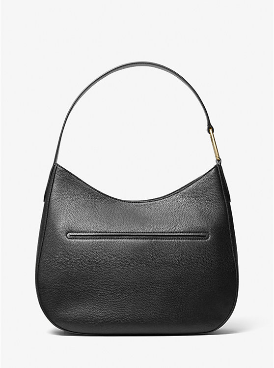 Michael Kors Kensington Large Pebbled Leather Hobo Women Shoulder Bag BLACK | USAXYM1223