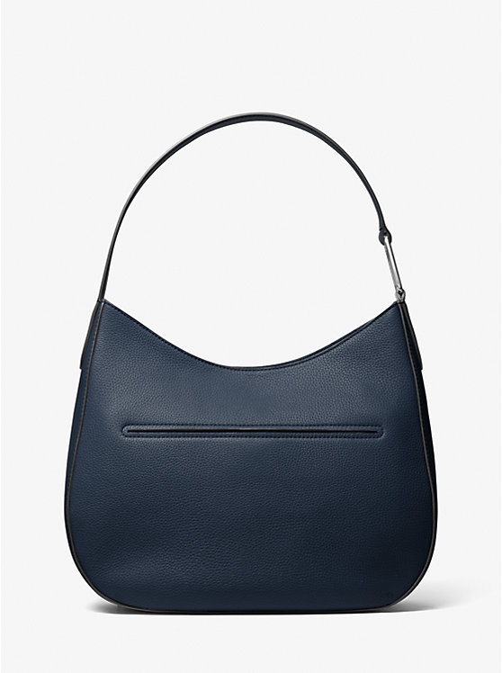 Michael Kors Kensington Large Pebbled Leather Hobo Women Shoulder Bag NAVY | USAZUQ1224