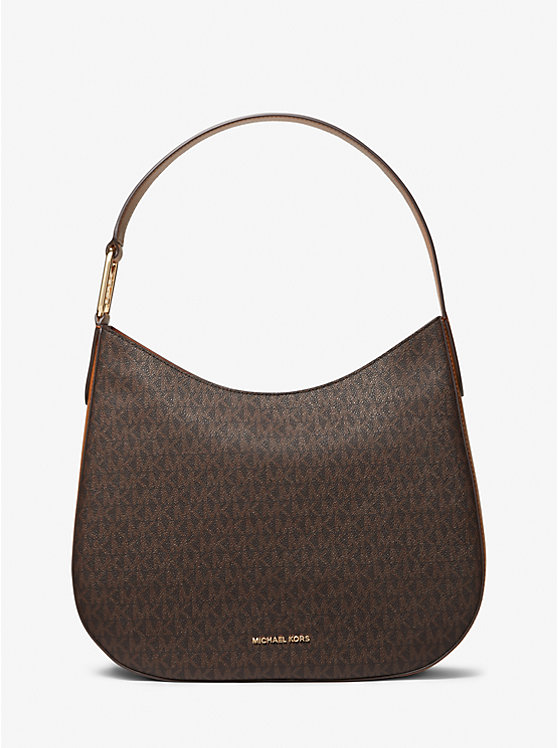 Michael Kors Kensington Large Signature Logo Hobo Women Shoulder Bag BRN/ACORN | USALIW1225