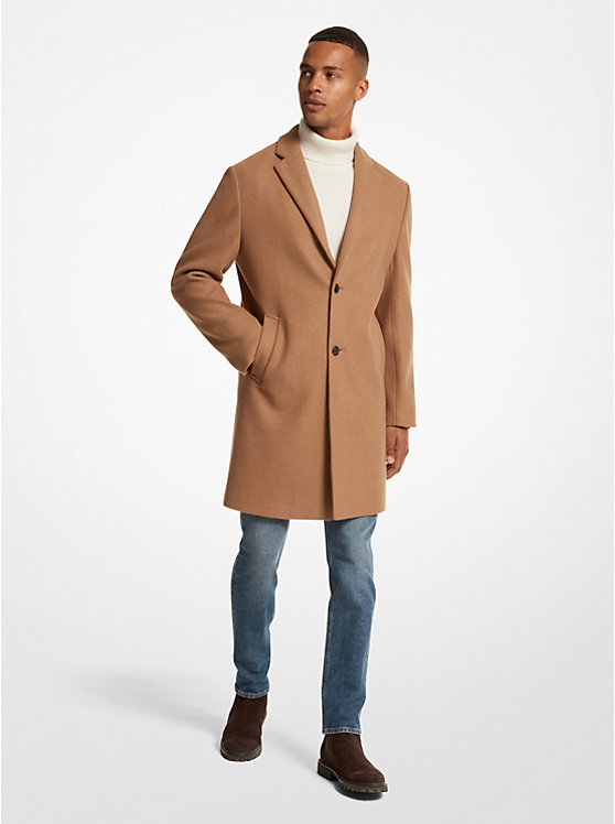 Michael Kors Kensington Woven Coat Men Jacket CAMEL | USAOKZ2188