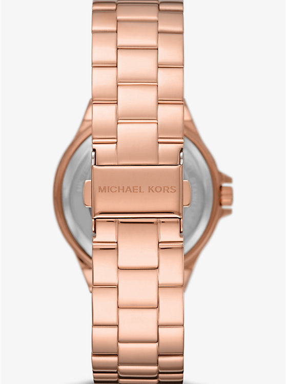 Michael Kors Lennox Pavé Logo Rose Gold-Tone Women Watch ROSE GOLD | USACTS1586