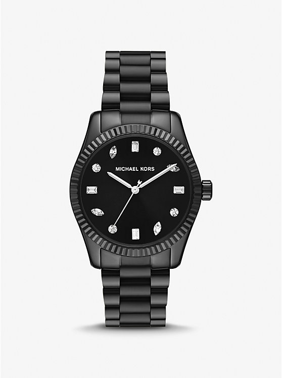 Michael Kors Lexington Pavé Black-Tone Women Watch BLACK | USAKOH1590