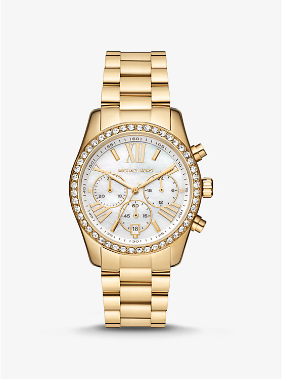 Michael Kors Lexington Pavé Gold-Tone Women Watch GOLD | USAJPJ1591