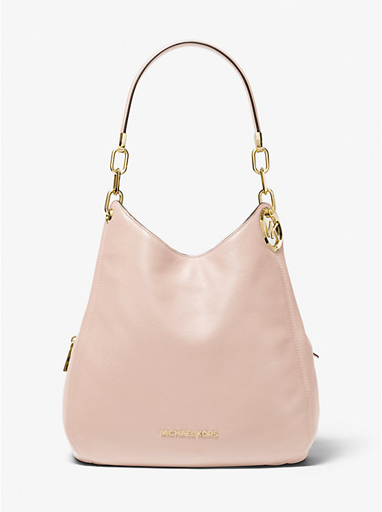 Michael Kors Lillie Large Pebbled Leather Women Shoulder Bag SOFT PINK | USAKOE1226