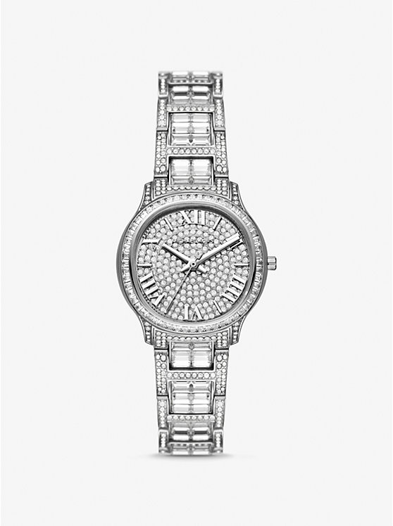 Michael Kors Limited-Edition Mini Sage Pavé Silver-Tone Women Watch SILVER | USAFDZ1594