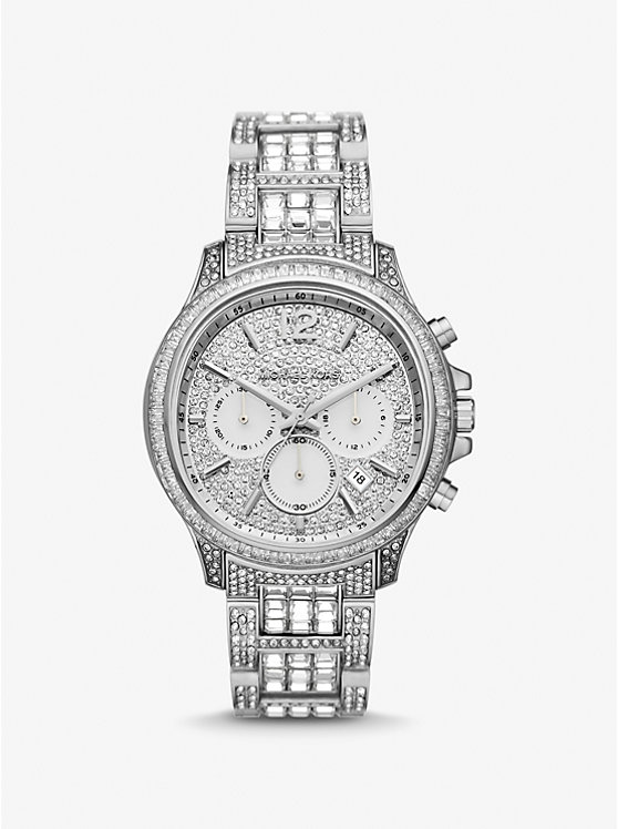 Michael Kors Limited-Edition Oversized Sage Pavé Silver-Tone Women Watch SILVER | USADFX1595