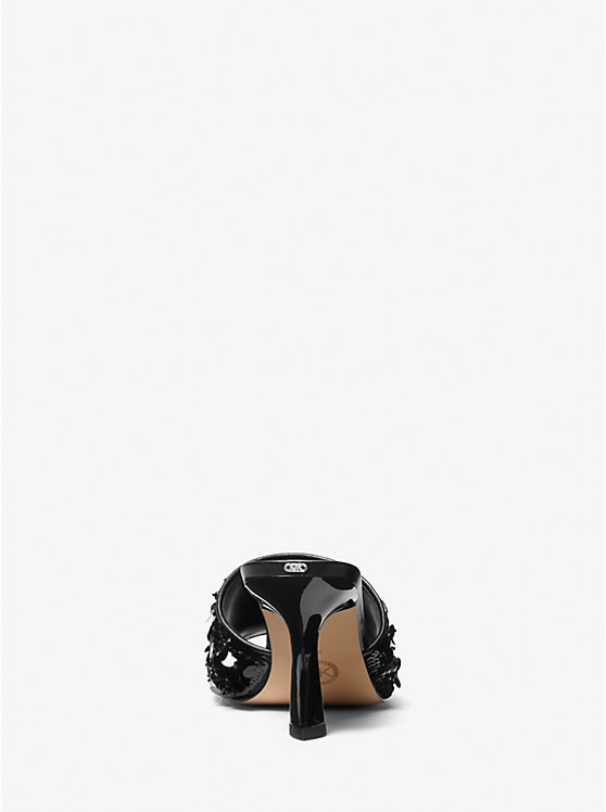 Michael Kors Limited-Edition Tessa Hand-Embellished Mule Women Sandals BLACK | USAOKD1911