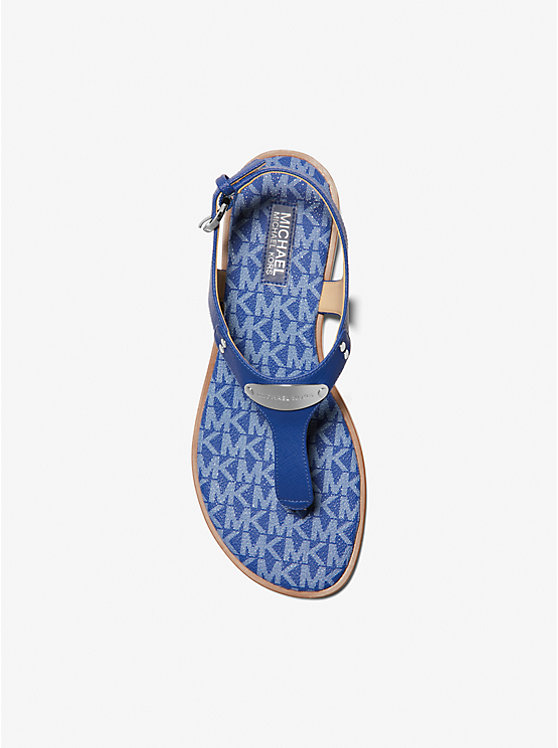 Michael Kors Logo Plate Women Sandals COBALT | USAILF1912