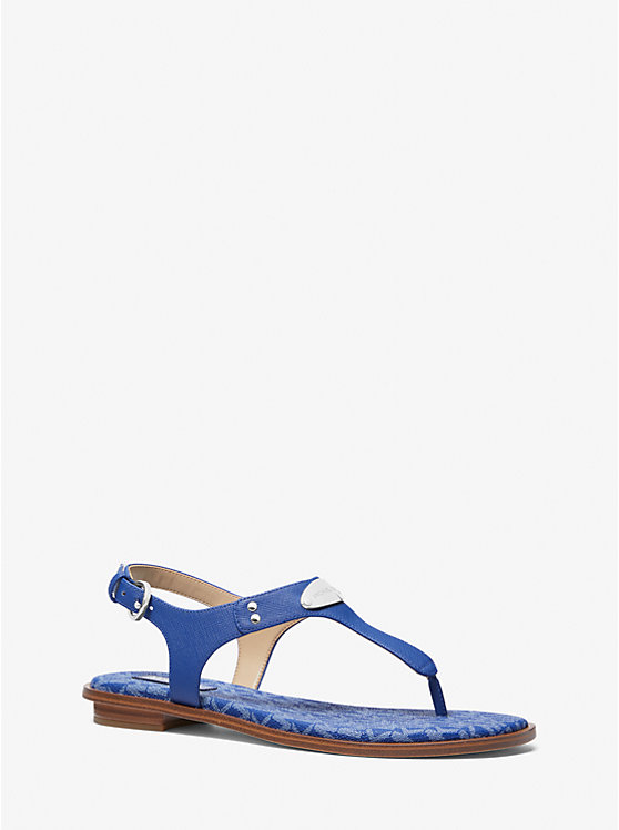 Michael Kors Logo Plate Women Sandals COBALT | USAILF1912