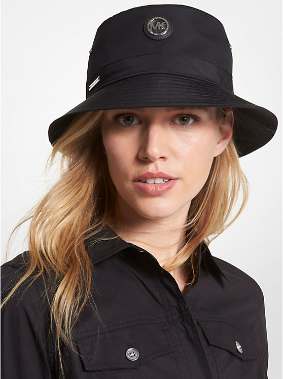 Michael Kors Logo Woven Bucket Women Hat BLACK | USANWR1011