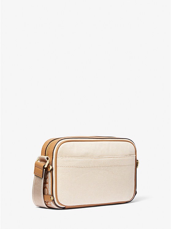 Michael Kors Maeve Large Canvas and Smooth Women Crossbody Bag PALE PEANUT | USANWB1112