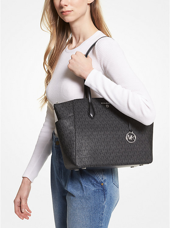 Michael Kors Marilyn Medium Logo Women Tote Bag BLACK | USAZUD1263