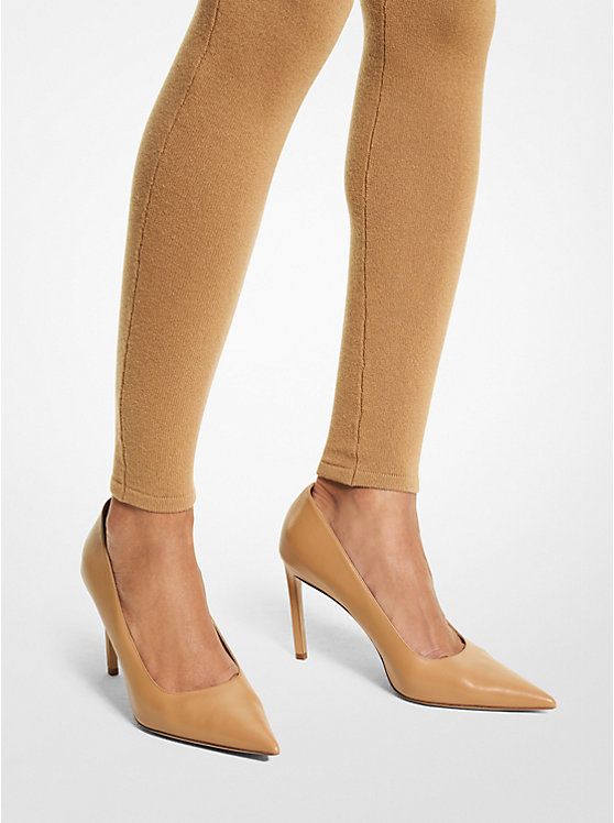 Michael Kors Martine Leather Women Pumps CAMEL | USAFDF1750